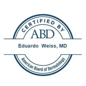 Sello de la American Board of Dermatology: certificado por la ABD, Eduardo Weiss, MD
