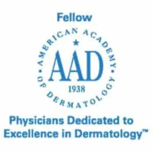 Logotipo de Fellow de la American Academy of Dermatology: médicos dedicados a la excelencia en dermatología